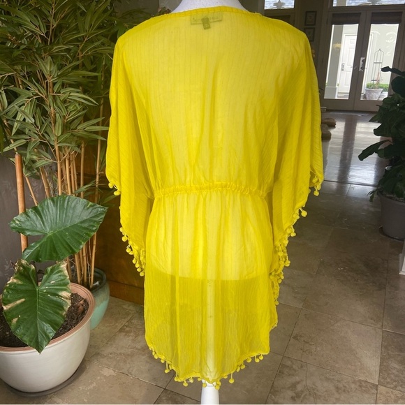 Club Z Collection Womens Yellow Swim Beach Cover up Size XL Resortwear Beach Sun - Picture 6 of 7